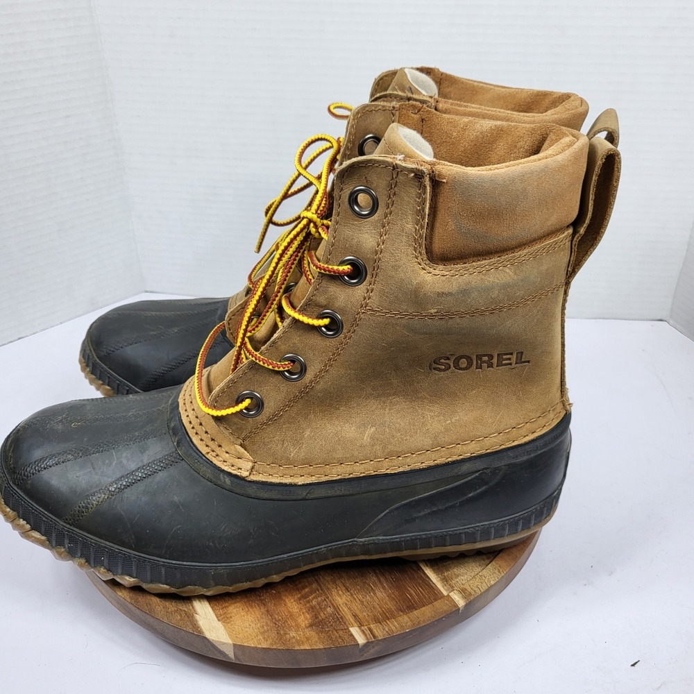 Sorel Cheyanne II Boots Men 10 Brown Black Excellent Waterproof Insulated NM1704